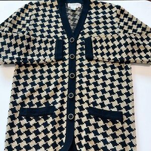Outlander Collection - M, acrylic/wool metallic houndstooth sweater